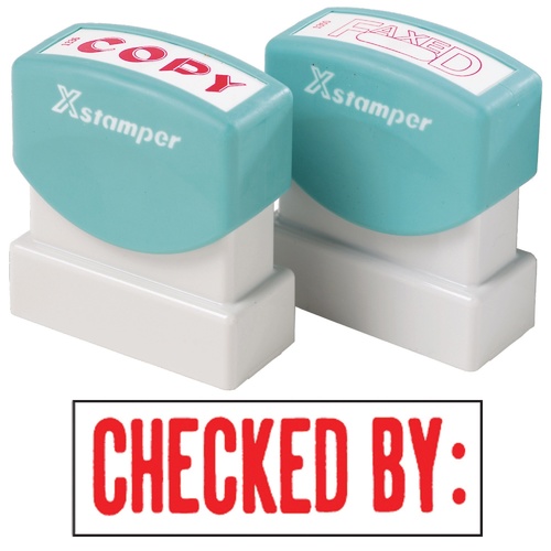 X-Stamper Self Inking Ink Stamp CHECKED BY RED Pre-Inked, Re-inkable Up To 100,000 Impressions - 1048