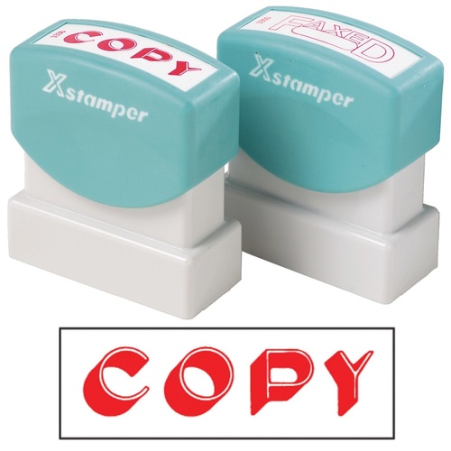 X-Stamper Self Inking Ink Stamp COPY RED Pre-Inked, Re-inkable Up To 100,000 Impressions - 1336