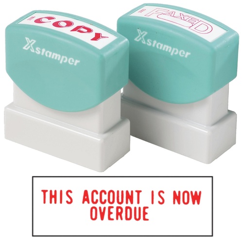 X-Stamper Self Inking Ink Stamp THIS ACCOUNT IS OVERDUE Pre-Inked, Re-inkable Up To 100,000 Impressions - 1344