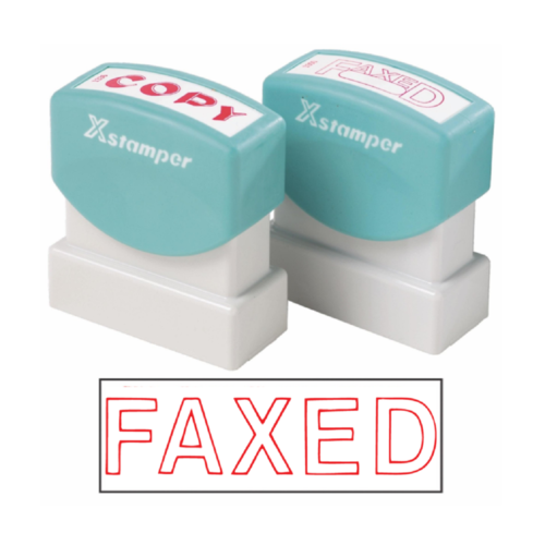 X-Stamper Self Inking Ink Stamp FAXED RED Pre-Inked, Re-inkable Up To 100,000 Impressions -1346