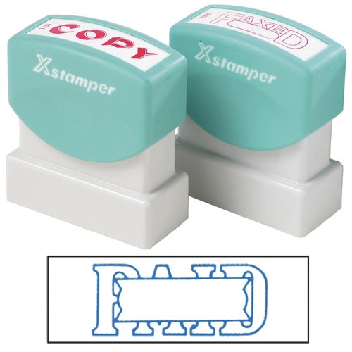 X-Stamper Self Inking Ink Stamp PAID Pre-Inked, Re-inkable Up To 100,000 Impressions - 1201