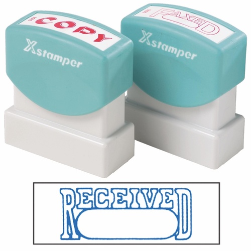 X-Stamper Self Inking Ink Stamp RECEIVED BLUE With Date Pre-Inked - 1203