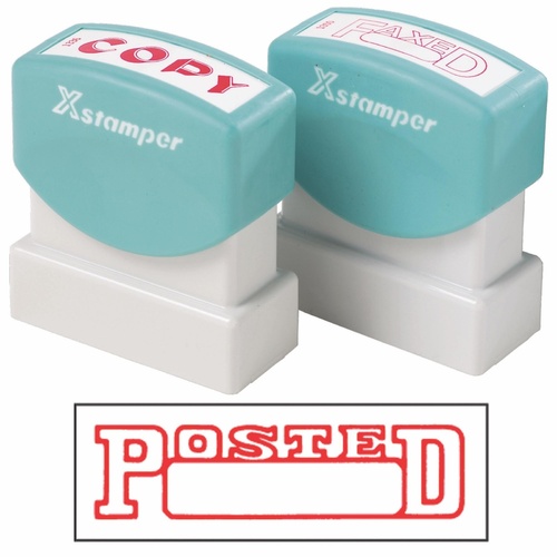 X-Stamper Self Inking Ink Stamp POSTED RED with Date Pre-Inked, Re-inkable Up To 100,000 Impressions - 1211 