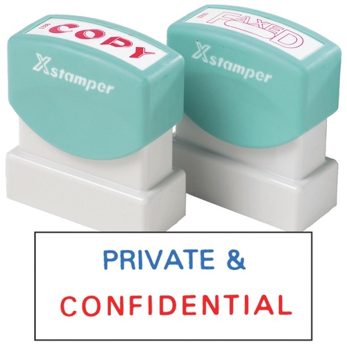 X-Stamper Self Inking Ink Stamp PRIVATE & CONFIDENTIAL Pre-Inked, Re-inkable Up To 100,000 Impressions - 2010