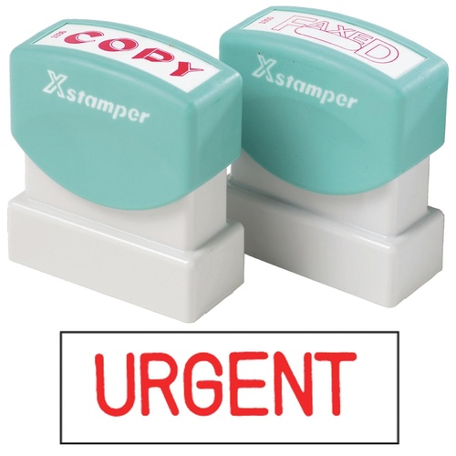 X-Stamper Self Inking Ink Stamp URGENT RED Pre-Inked, Re-inkable Up To 100,000 Impressions - 1103 