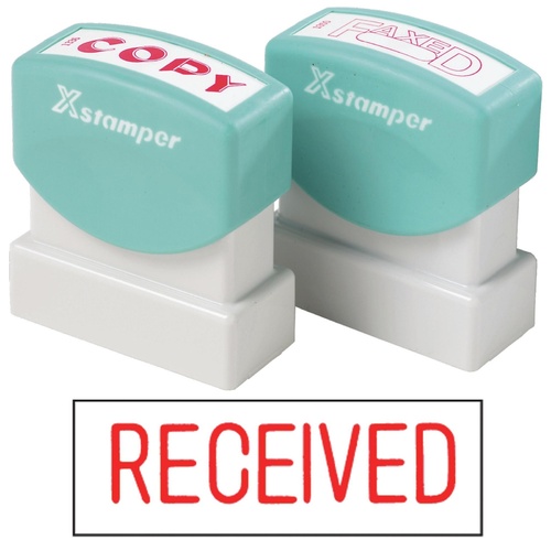 X-Stamper Self Inking Ink Stamp RECEIVED RED  Pre-Inked, Re-inkable Up To 100,000 Impressions - 1116 