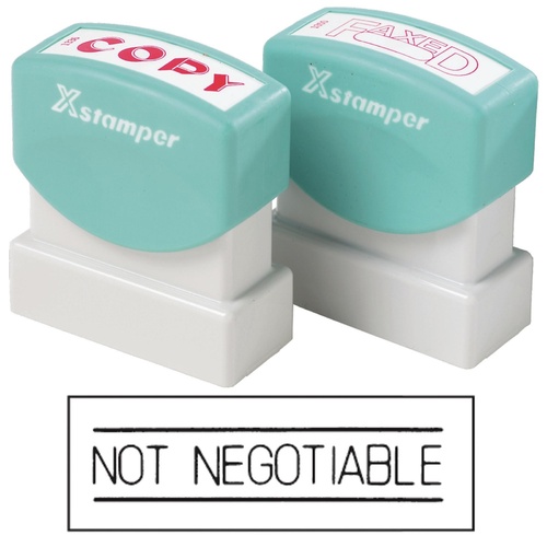 X-Stamper Self Inking Ink Stamp NOT NEGOTIABLE BLACK Pre-Inked, Re-inkable Up To 100,000 Impressions - 1124