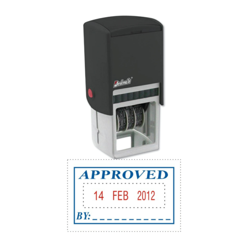 Deskmate Stamp Self Inking APPROVED/DATE Pre-Inked, Re-inkable Up To 100,000 Impressions 