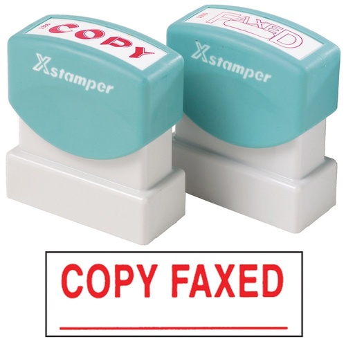 X-Stamper Self Inking Ink Stamp COPY FAXED RED Pre-Inked - 1546