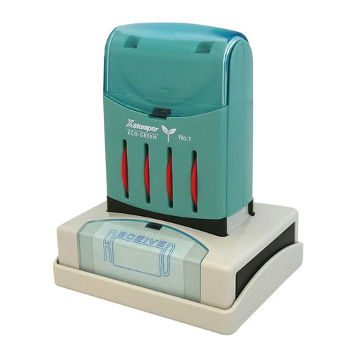 X-Stamper Pre Inked & Refillable Stamp 66206 Multi Data RECEIVED - Blue