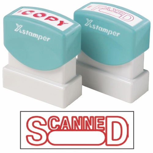 X-Stamper Self Inking Ink Stamp SCANNED WITH RED DATE Pre-Inked, Re-inkable Up To 100,000 Impressions - 1197 
