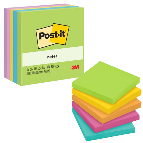 Post-it Notes Jaipur Colours 76 x 76mm 7100260000 - Pack of 5