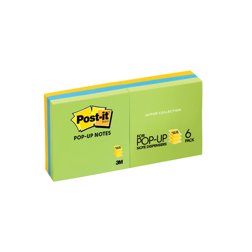 Post-it Notes Pop Up Refill 76x76mm - R330AU - 6 Pads - Assorted Jaipur Colours