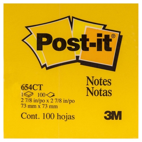 Post-It Notes 654CT 73x73mm Neon Orange - 12 Pack