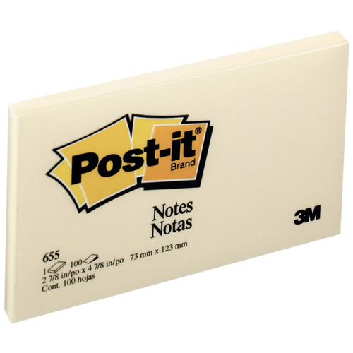 Post-it Notes 655 76x127mm Yellow - 12 Pack