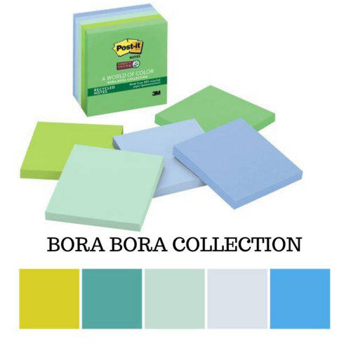 Post-It Super Sticky Notes Bora Bora 76x76mm 654-5SST Assorted Colours - 5 Pack