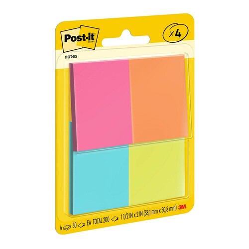 Post- It Mini Notes 653-4AF 35x48mm - 4 Fluoro Colours
