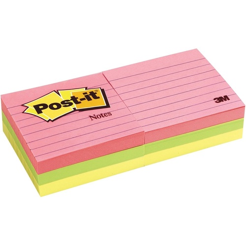 Post-It Notes Capetown Collection Lined 76 x 76mm 630-6AN - 6 Pack