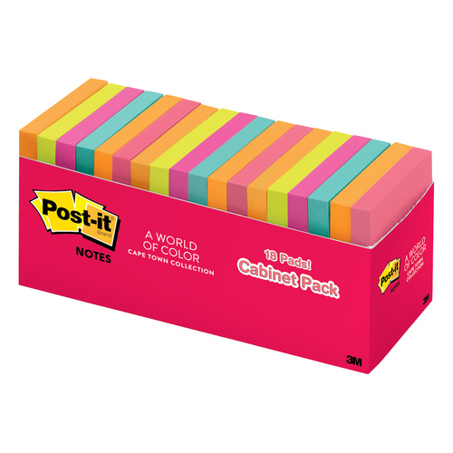 Post-It Notes Capetown Collection 76 x 76mm 654-18CTCP - Cabinet Pack