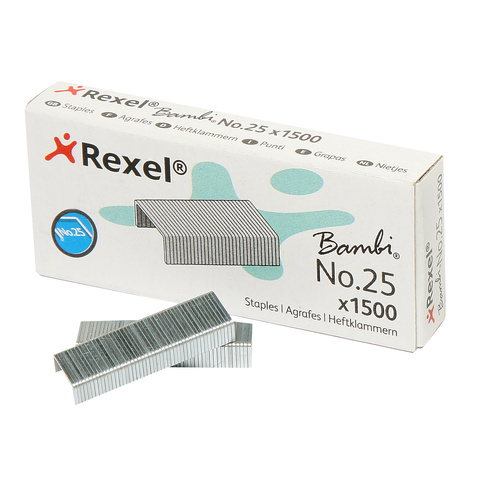 Rexel Staples NO.25 (25/4) 4mm 10 Sheet Capacity- 1500 Pack