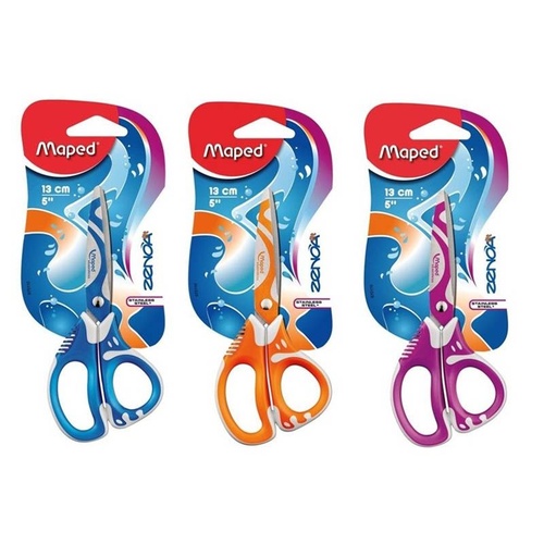 Maped Scissors 130mm Zenora Asymetrical Fit - Assorted Colours