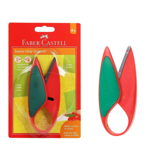 Faber-Castell Junior Grip Safety Scissors Left and Right Handed Ages 4+ Kids Crafts - 17122