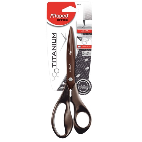 Maped Scissors 210mm Titanium With Ergonomic Handle BLACK - 8686110