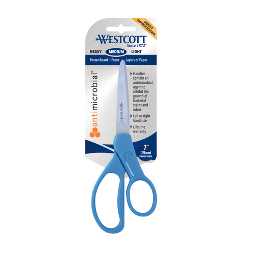 Westcott Student Scissors 178mm With Anti-microbial Protection - 12 Pack