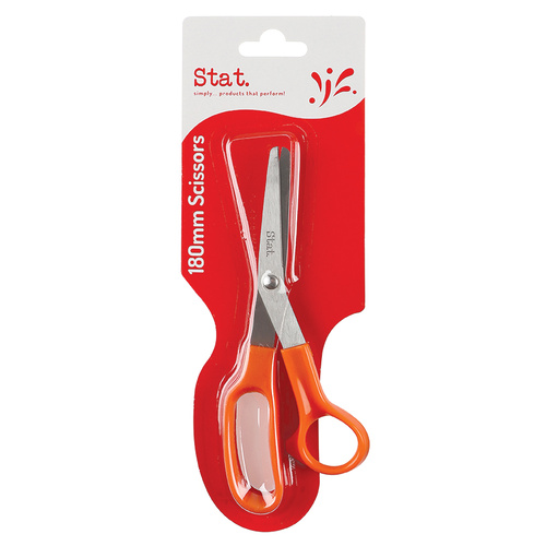 Scissors Stainless Steel Blades General Purpose Scissors 7 Inch/180mm Stat - Orange Grip