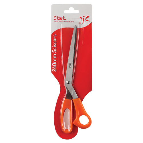 Scissors Stainless Steel Blades General Purpose Scissors 9 Inch/240mm Stat - Orange Grip