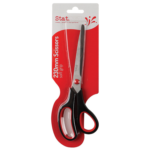 Scissors Stainless Steel blades With Contoured Soft Grip 9 Inch/230mm Stat - Black and Red