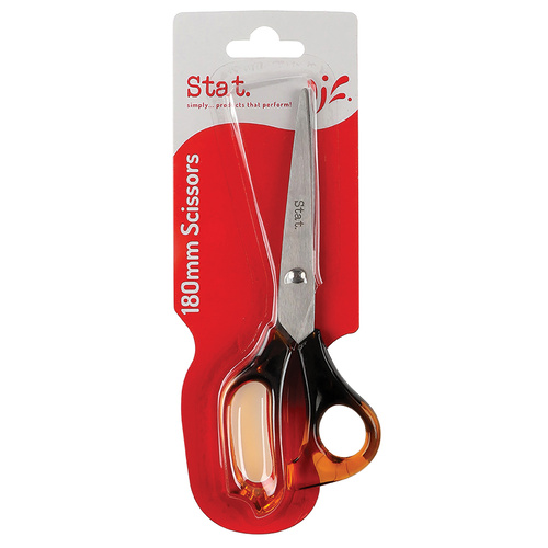Scissors Stainless Steel blades With Contoured Soft Grip 7 Inch/180mm Stat - Black and Red