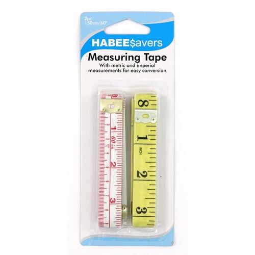 HABEE SAVERS Tape Measure 150cm Metric and Imperial  XV251- 2 Pack