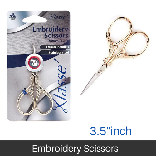 Klasse Embroidery Scissors Ornate Handle Stainless Steel 90mm (3.5"Inch) - BK2603