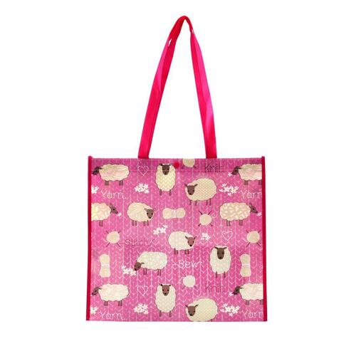 Sew Tasty Reusable Tote Bag 38x38x10cm "The Sheep" - Pink