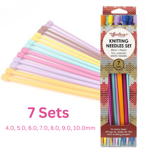 Sew Easy Knitting Needle Set Assorted Colours And Sizes 4-10mm - KCN001