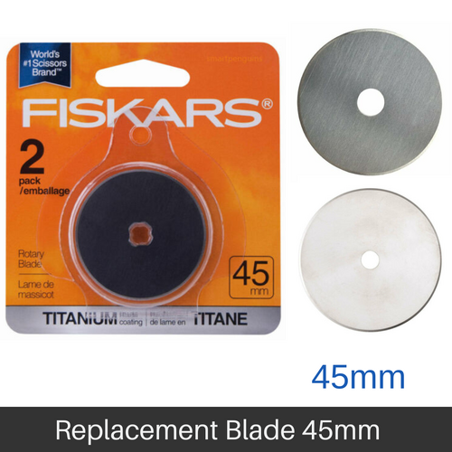 FISKARS 45mm Rotary Replacement Blades Titanium Stainless Steel 2 PACK - BR5829