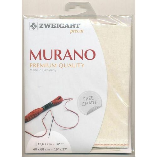 Zweigart Precut Murano Evenweave LUGANA 32CT/12.6ST 48x68cm cott/visc 52/48 - 3984/99