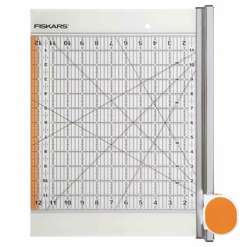 Fiskars 2-in-1 Rotary Ruler Combo Pack 45mm Fabric Cutting Crafts - 12 x 12"