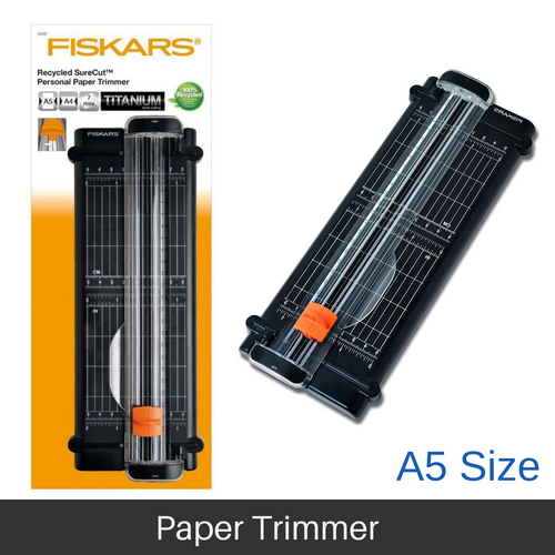 FISKARS A5 Recycled SureCut Personal Paper Trimmer Precision Cut with Line Guide