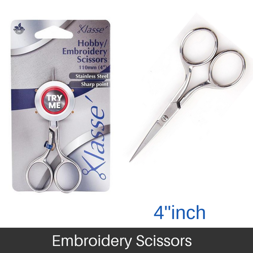 Klasse Hobby Embroidery Scissors Stainless Steel Sharp Point 110mm (4"Inch) - BK2604