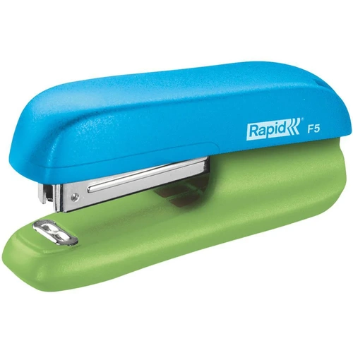 Rapid Stapler F5 Half Strip Two Tone 10 Sheet Capacity 210836 - Blue/Green