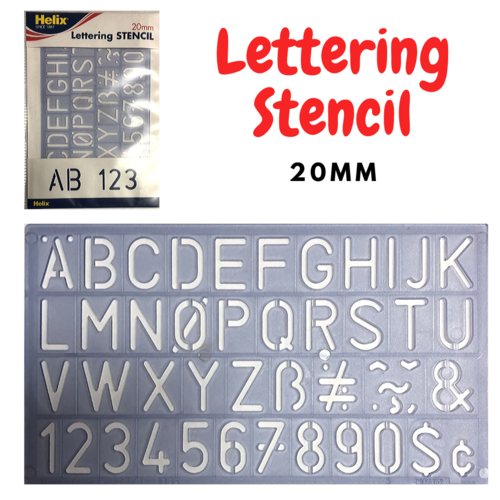 Helix Stencil Lettering Template - 20mm