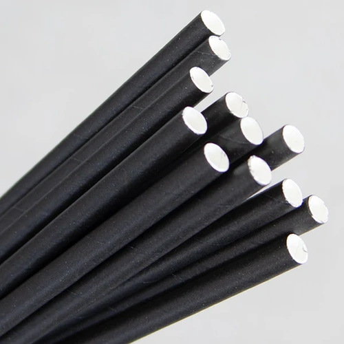 Drinking Straws Paper Regular 3PLY 197mm x 6mm 250 Pack PSRB - Black