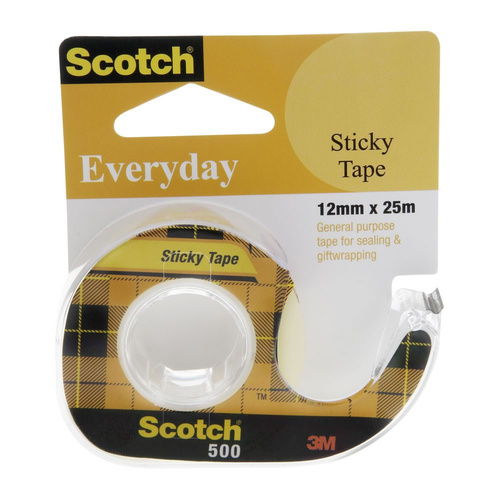 Scotch Everyday Tape 500 On Dispenser 12mmx25m