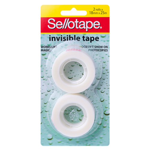Sellotape Invisible Tape Refill 18mm x 25m - 2 Pack