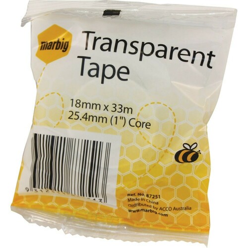 Marbig Transparent Tape 18mm x 33m With 1"Inch Core