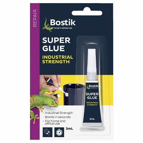 Bostik Glue Superbond Glue 3ml Industrial Strength, All Purpose Instant Bonding