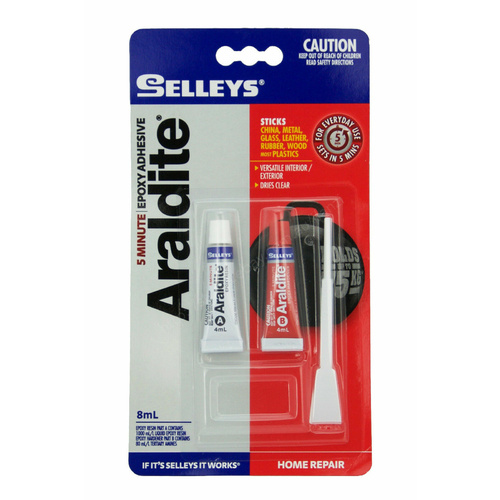 Selleys Glue AralditevEpoxy Adhesive 5 Minute Drying 8ml for Glass, Metal,Wood,Fabric, leather.