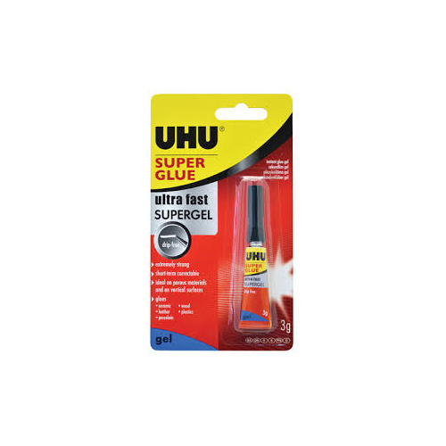 UHU Glue Super Glue Gel Super Powerful & Ultra Fast 3g - 12 Pack